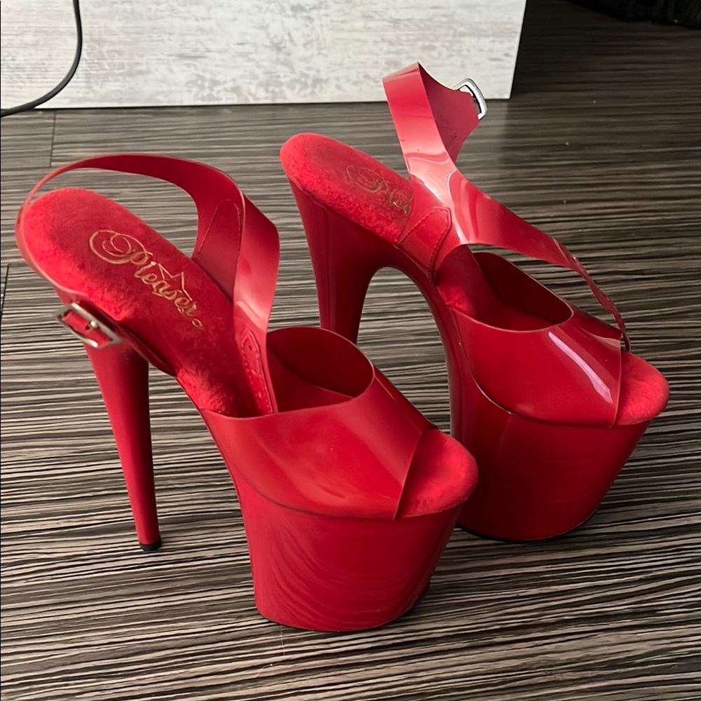 Pleasers Red Platform Heels